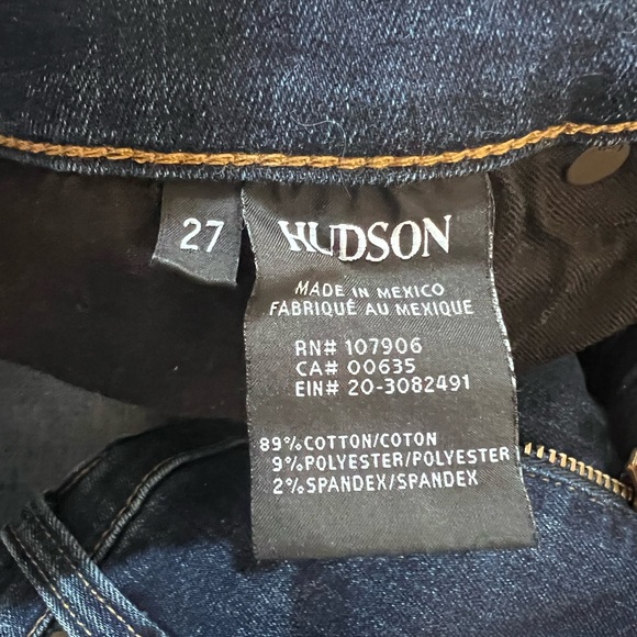 Hudson Mid-rise Natalie Distressed Skinny Jeans Dark Blue Size 27 - Picture 6 of 8